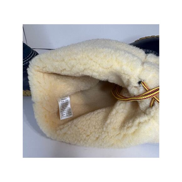 LL Bean Duck Boots Shearling Wool Lined Convertible Height Womens Sz 9 M Navy - Picture 9 of 10